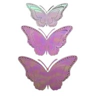 Genérico - Mariposas Decorativas Rosadas Tornasol 12Pcs Blanco