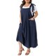 thumbnail image 4 of Agnes Orinda Vestido Pinafore Talla Grande para Mujer del Día de San Patricio con Tirantes, Vestido Jumper Plisado Casual con Bolsillos 2X Azul, 4 of 6