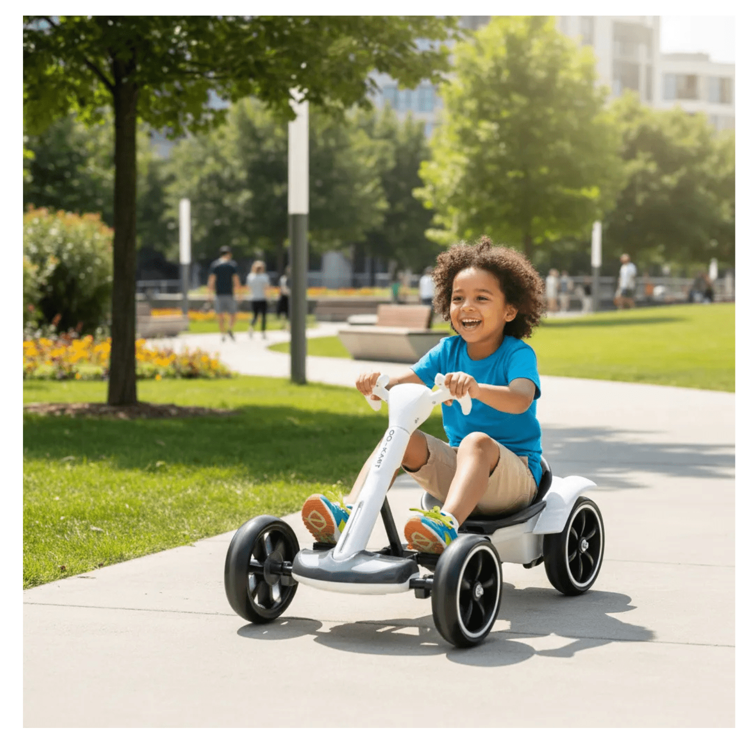 Genérico - Carro Go Kart Eléctrico Plegable Liviano Para Niños Blanco