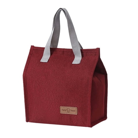 Bothyi - Fiambrera Aislada Pequeña Para Adultos Y Niños, Bolsa Para Picnic, Oficina, Viajes, Color Burdeos