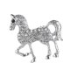 thumbnail image 1 of La moda de las mujeres de cristal de aleación de diamantes de imitación animal caballo broche pines plata, 1 of 5