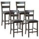 thumbnail image 1 of Juego de 4 taburetes de bar COSTWAY, altura de mostrador de 64 cm con asiento acolchado, 1 of 3