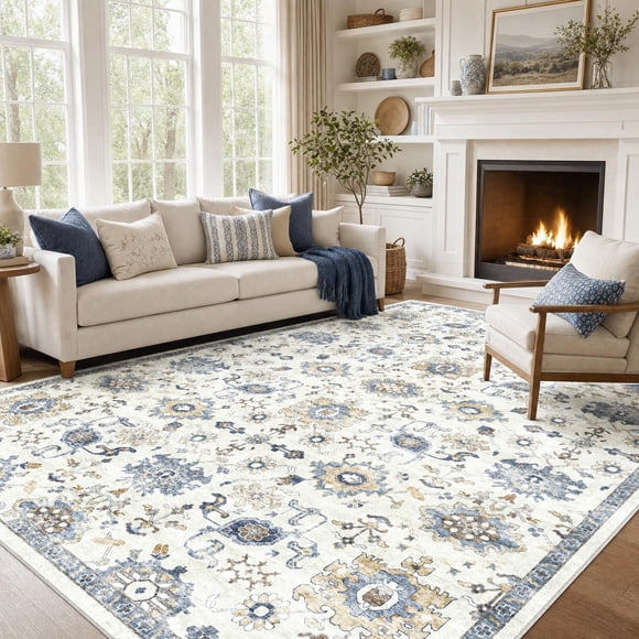 ALFOMBRA AMADA HOMEFURNISHING 244x152 cm Azul/Blanco Vintage