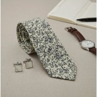 Riqui - Corbata Blanco Floreado