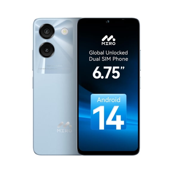 Smartphone MIRO ultraligero de 192 g, pantalla grande de 6.75'', 4G, 64 GB + 1 TB, azul