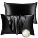 thumbnail image 1 of Pillows Plumas De Ganso Satinadas Negras Estándar Juego De 2, 1 of 8