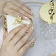 thumbnail image 2 of 24 uñas postizas brillantes color almendra nude con diamantes, doradas y brillantes, con pestañas adhesivas y limas estilo bailarina., 2 of 7