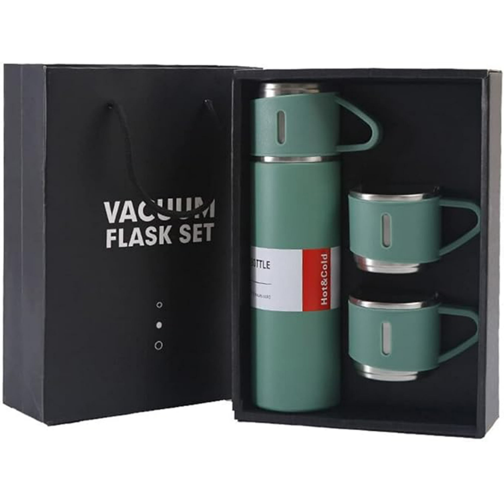 Veat00l - Termo Con Taza Incluida Para Té De Acero Inoxidable, Botella Aislada Al Vacío Con Tapa Incorporada A Prueba De Fugas De 500 Ml Con Tazas, Taza De Café De Viaje Para Bebidas Frías Y Calientes