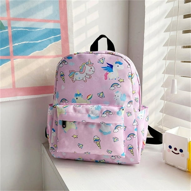 1pc Cute Children SchoolBags Dinosaur Rainbow Cartoon Kindergarten Backpack Book Bags Animals Boys Girls Book Bags Kids Primary Bag