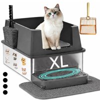 Caja De Arena Para Gatos Ecsdsvsd De Acero Inoxidable Xl Con Tapa Y Accesorios