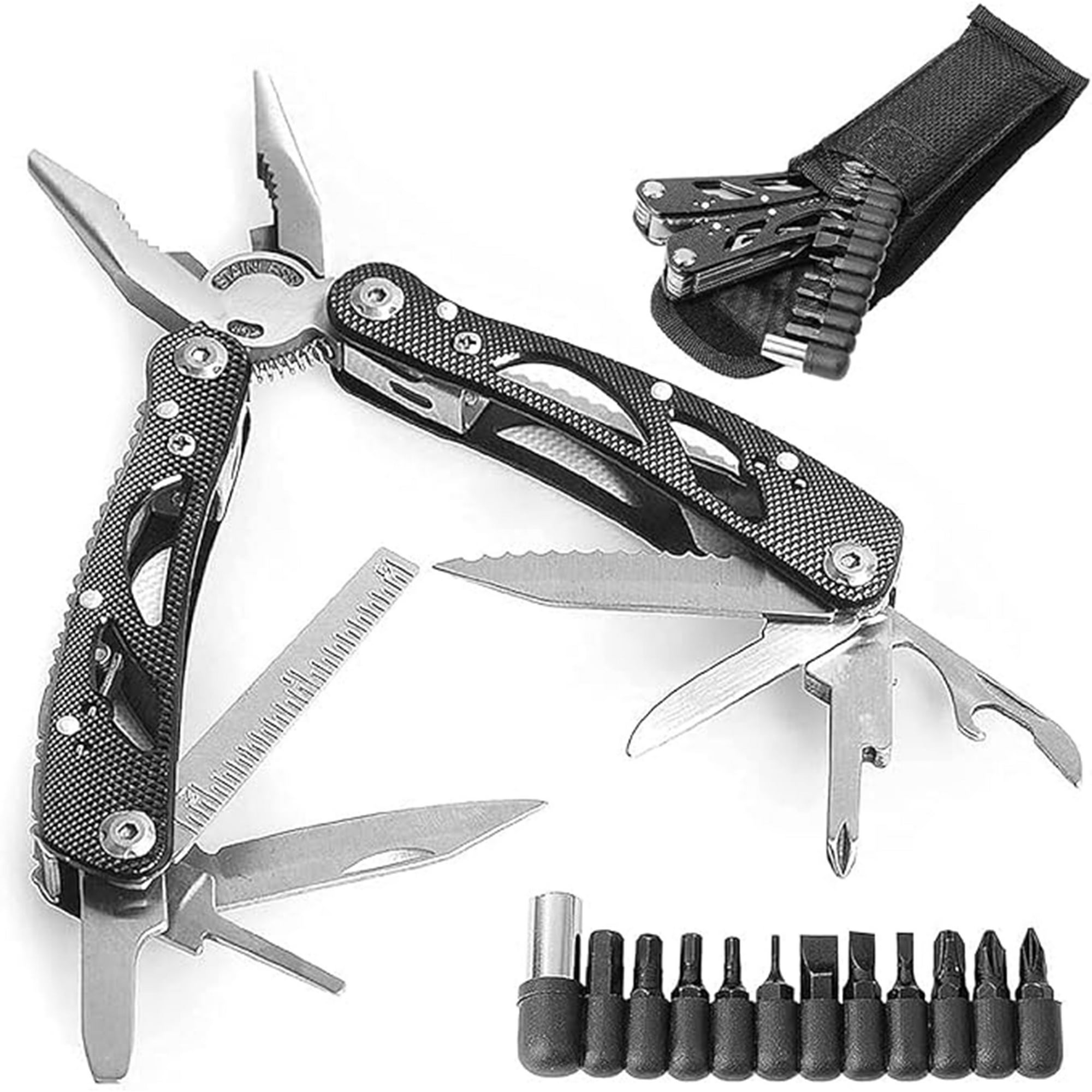 Veatool - Herramienta Multiusos, Juego De Cuchillos De Alicates De Herramientas 24 En 1, Herramienta Multiusos Para Acampar Sobrevivir Al Aire Libre Etc(negro)