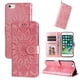 thumbnail image 1 of Funda tipo cartera FOXDOCK para iPhone 6/6s , diseño girasol en relieve, cuero PU, cierre magnético, soporte y tarjetero, 1 of 5