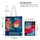 thumbnail image 5 of Ponyo en el Acantilado Bolso de tela con estampado de lienzo para mujer, bolsa de compras reutilizable y estética, con cremallera interior, regalo para mujer, 35 × 40 cm., 5 of 6