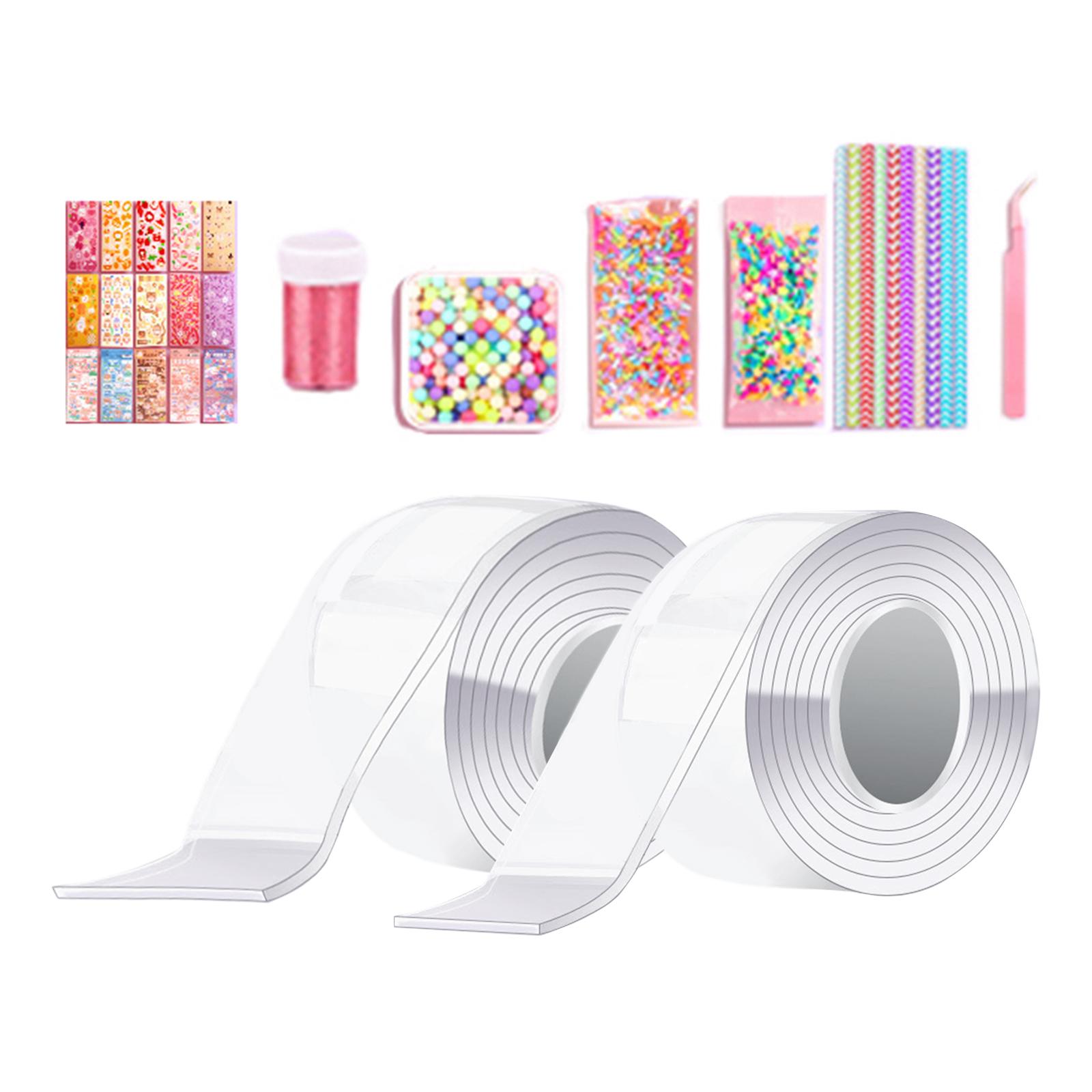 Magideal - Cinta Adhesiva De Doble Cara Blow Bubbles Para Juguetes Sensoriales Para Niños, Cinta Adhesiva Transparente Reutilizable Para Manualidades, Cinta Que , 2 Uds Claro, 5 Cm 5 Cm 10 Cm