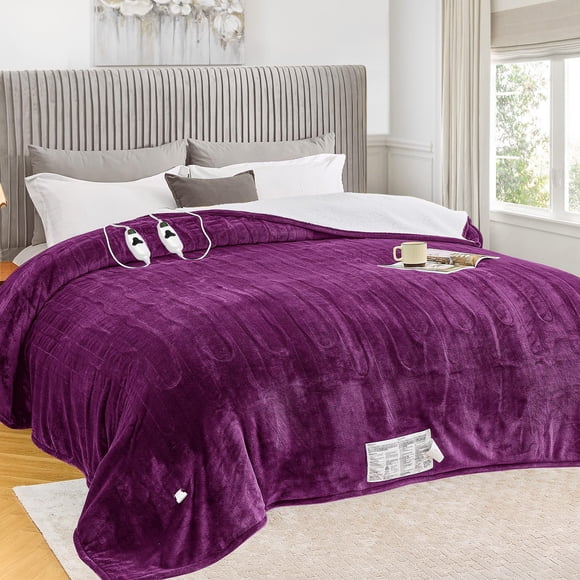 Manta Térmica Eléctrica Greenoak Queen 213 X 229 Cm Color Morado