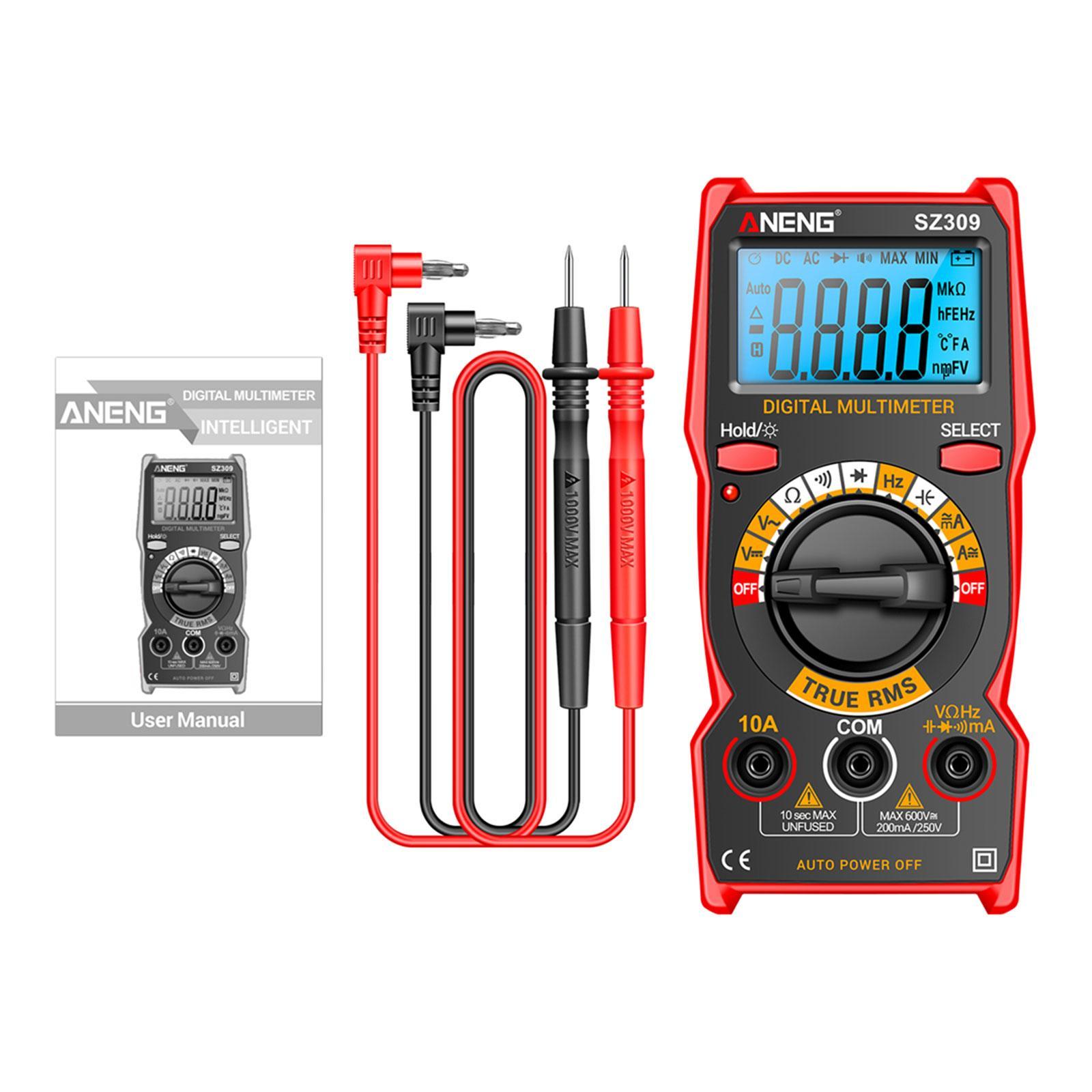 Magideal - Multímetro Digital, Herramienta De Medición Estable Portátil, Comprobadores Múltiples De Mano, Medidor De Voltaje Para Fusibles, Solución De Problemas