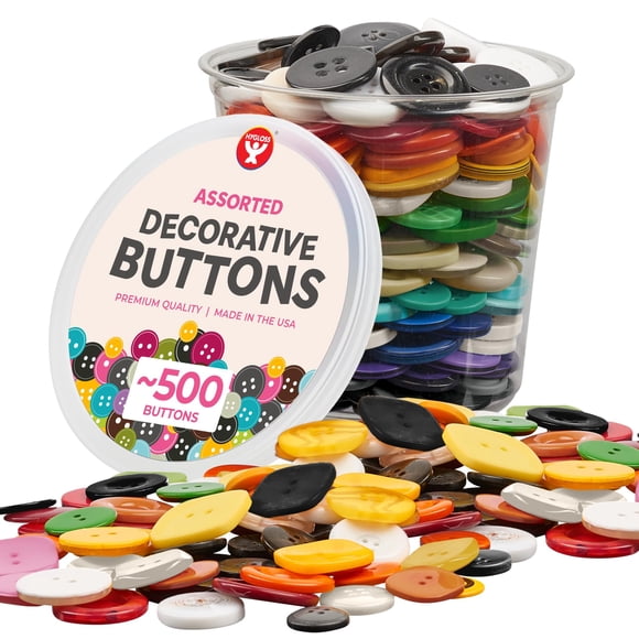 Craft Buttons Hygloss 500, contenedor de 1 libra, varios colores