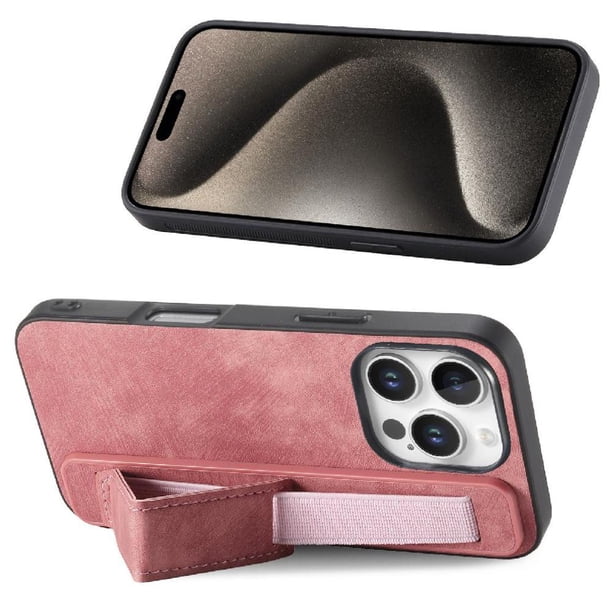 Funda Protectora con Correa para iPhone 16 Pro Max Resistente a Golpes Rosa