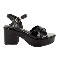 Sandalia De Vestir Savoia Negro Charol Alquimia