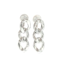 Elbauldejuma - Aros Cadena Eslabones Plateados Earcuff Sin Perforacion