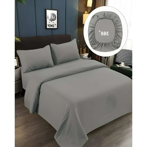 Genérico - Juego De Sabanas 500 Hilos 2 Plazas Gris