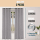thumbnail image 2 of Cortina Gris Blackout 100%, 2 Paños De 220x140cm Textura Lino, 2 of 6