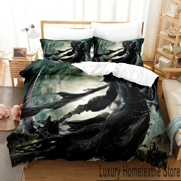 Dark Grim Reaper Bedding Set Boys Girls Size Duvet Cover Pillowcase Bed boys Adult Home Textileextile Bed Sheets