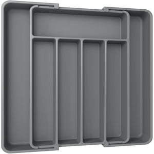 Organizador De Cajones De Cocina Aujen, Utensilio Expandible, Color Gris