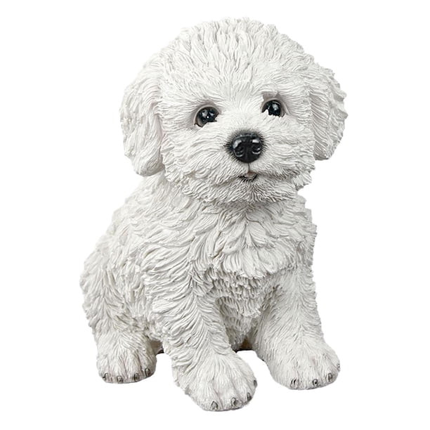 Divertida estatuilla de perro, estatua de animal, escultura decorativa, colección de resina para decoración de dormitorio de escritorio en hogar blanco