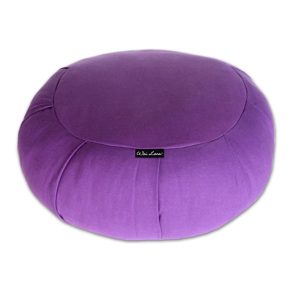 Cojín de meditación Wai Lana Zafu redondo, morado, 38 cm x 15 cm