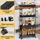 thumbnail image 4 of Carrito de almacenamiento SPACEKEEPER Slim Rolling de 4 niveles de plástico negro, 4 of 9