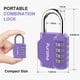 thumbnail image 5 of Candado de combinación impermeable Puroma de 4 dígitos, morado, 5 of 7