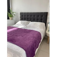 Genérico - Piecera De Cama Polar Con Tela Reversible - Morado