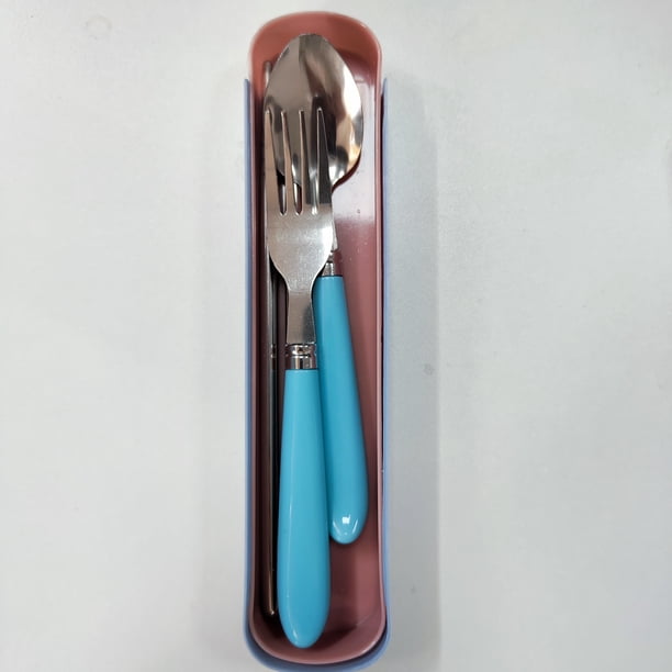 1set, Stainless Steel Chopsticks Fork And Spoon, Tableware Set Of Three Office Workers, Students And Children Spork Chopsticks Single Set Outdoor Storage Box Gift Box, College Dorm Room Apartment Ess