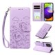 thumbnail image 1 of Funda Cartera para Samsung Galaxy A52/A52s Perro Cachorro Grabado con Tarjetas Soporte Correa Morado, 1 of 6
