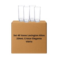 Set 48 Vasos Lexington Altos 334Ml Cristar Elegante Vidrio