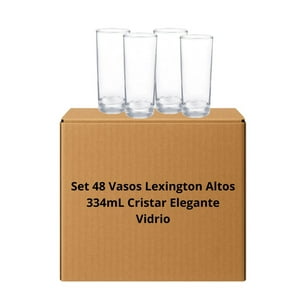 Set 48 Vasos Lexington Altos 334Ml Cristar Elegante Vidrio