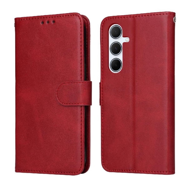 Funda Billetera para Samsung Galaxy A56 5G con Porta Tarjetas y Soporte Ajustable Rojo