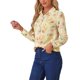 thumbnail image 4 of INSPIRE CHIC Camisa de Mujer con Botones Estampado Floral de Manga Larga Cuello en Punta Top de Oficina L Amarillo Claro, 4 of 6
