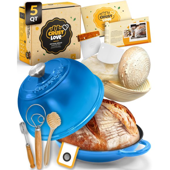 Cazuela de hierro fundido CRUSTLOVE 5 QT Set de horneado de pan