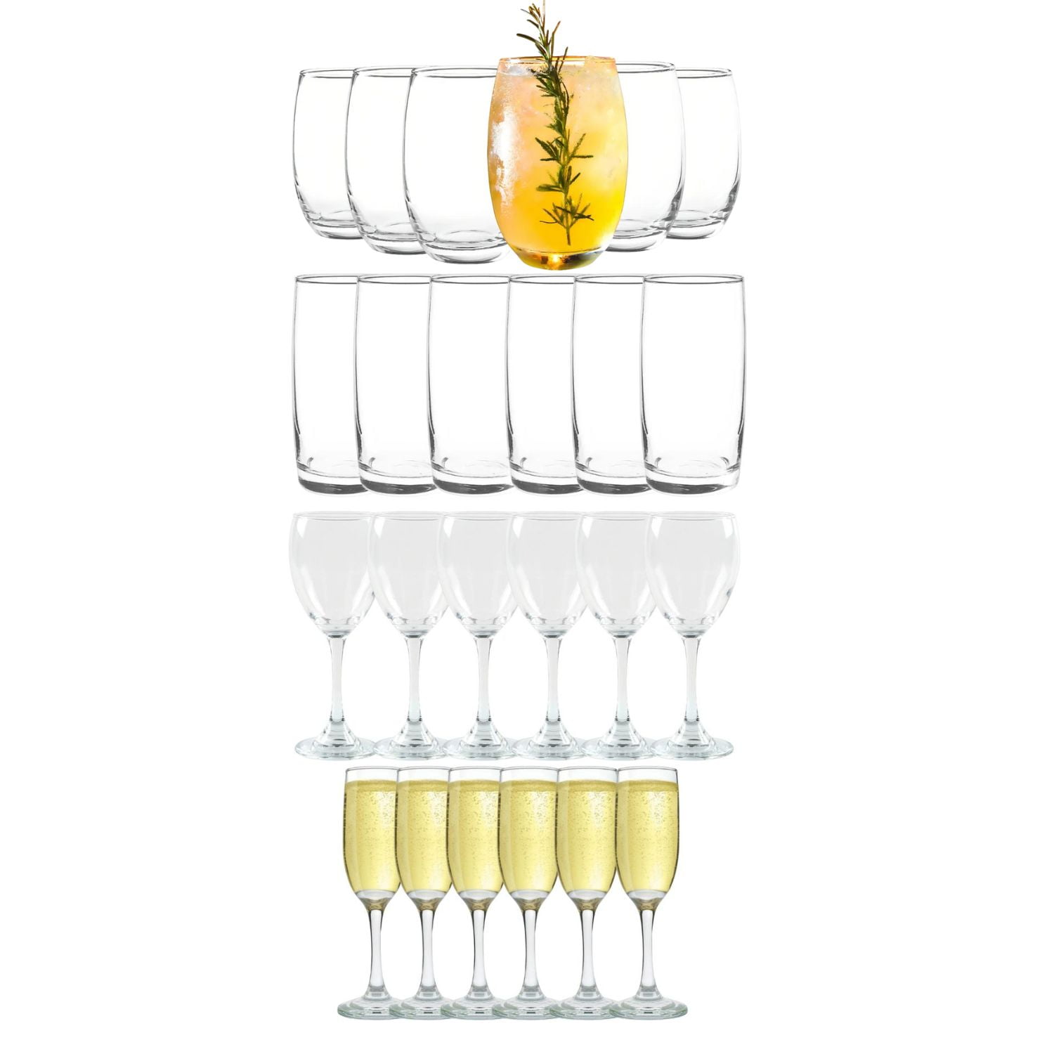 Set 24 Copas Vasos Vidrio Transparente Cristar Celebraciones