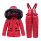 thumbnail image 4 of Chaqueta De Pato Con Capucha De Invierno Para Niños + Pantalón Traje De Nieve Rojo - S, 4 of 5
