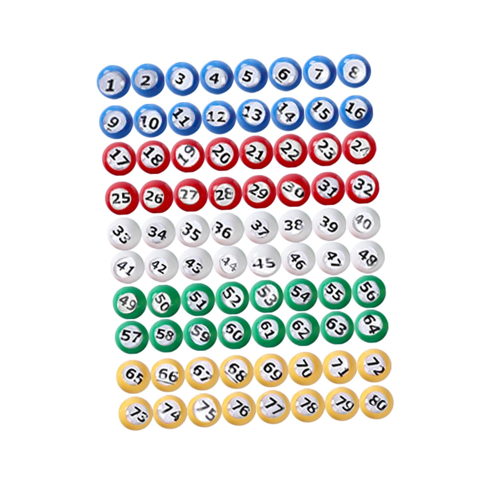 Magideal - Bingo Ball Raffle Balls Reemplazo Directo Suministros Portable Universal Tally Ball Calling Balls Para Noches Oficina Entretenimiento Fiestas Familia 1 A 80