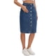 thumbnail image 4 of INSPIRE CHIC Falda de Mezclilla para Mujer con Botones y Bolsillos 2026 Falda Midi Vaquera Occidental S Azul, 4 of 6