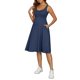 thumbnail image 2 of INSPIRE CHIC Vestidos de maternidad para mujeres, línea A sin mangas, vestido de verano con vuelo y bolsillos, talla 2XL, azul, 2 of 6