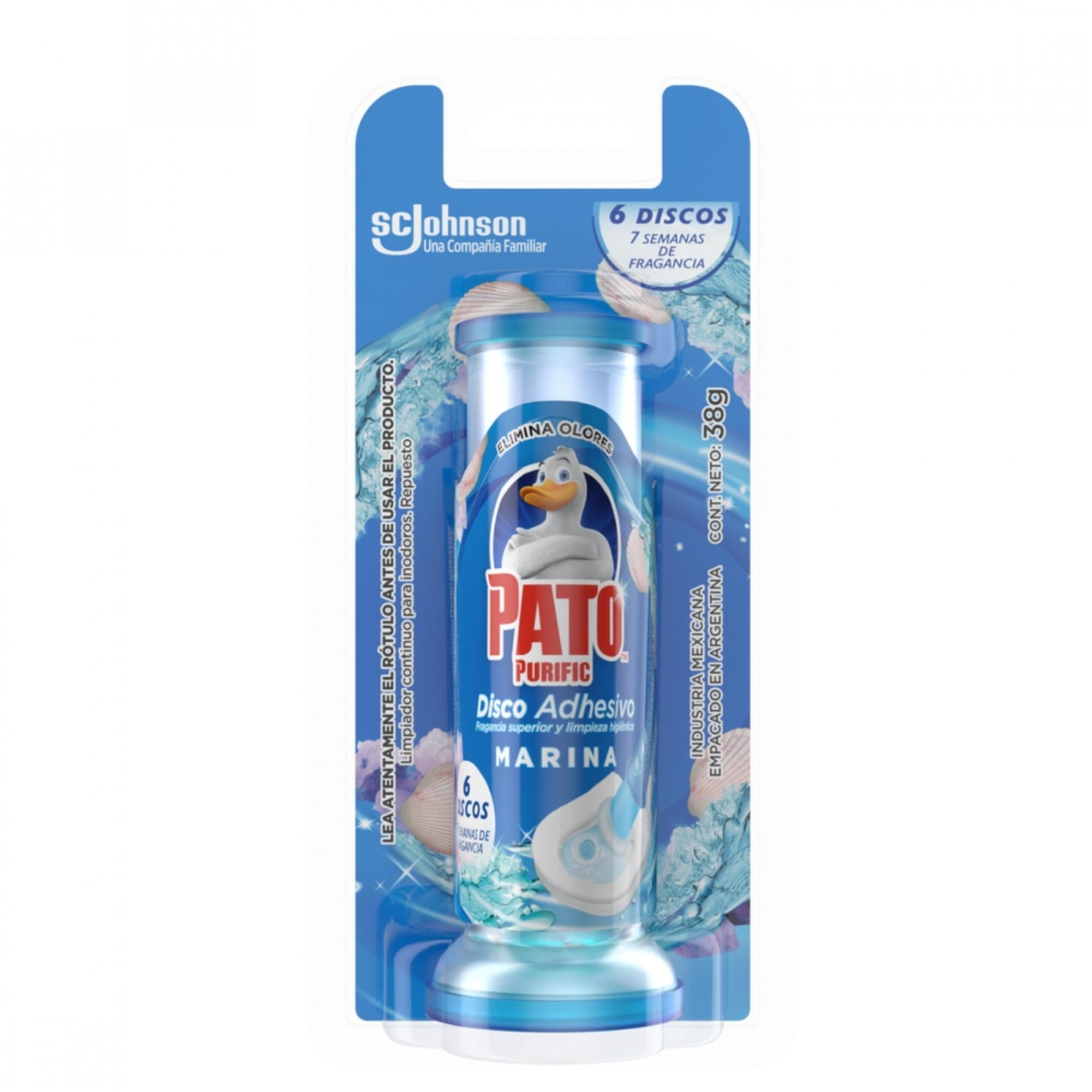 Limpiador Gel Disco Adhesivo Para Inodoro Recarga Marina. 36 ml Pato Purific