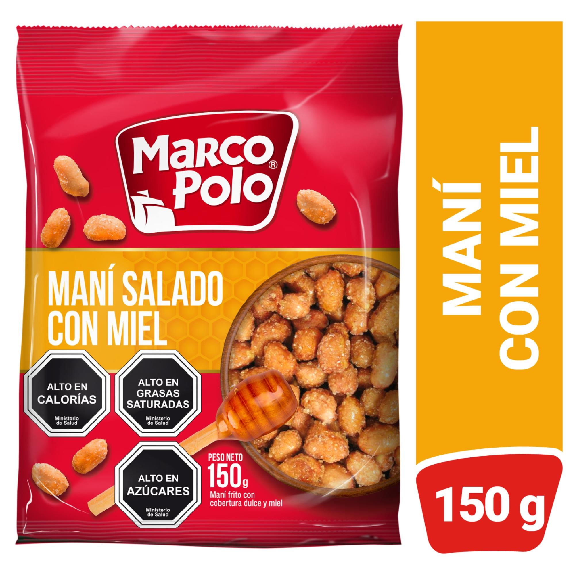 Maní Salado Con Miel Bolsa 150 g Marco Polo