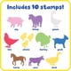 thumbnail image 2 of Juego de 10 sellos gigantes Foam Stamps READY 2 LEARN, animales de granja para niños, 2 of 7