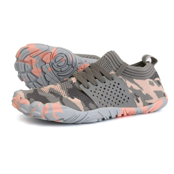Zapatillas de trail running Joomra para mujer, talla 36, gris y rosa