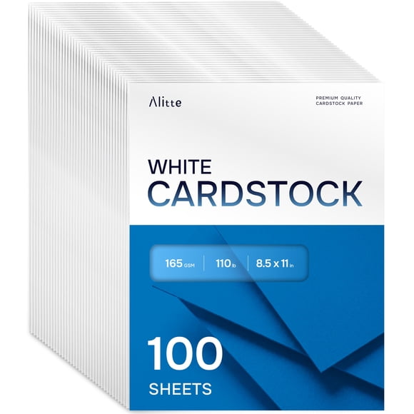 Cartulina Alitte 100 hojas 8,5 x 11 in 110 lb blanca